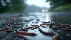 Miljontals maskar på ytan: vad är det egentligen som får dem att krypa fram?